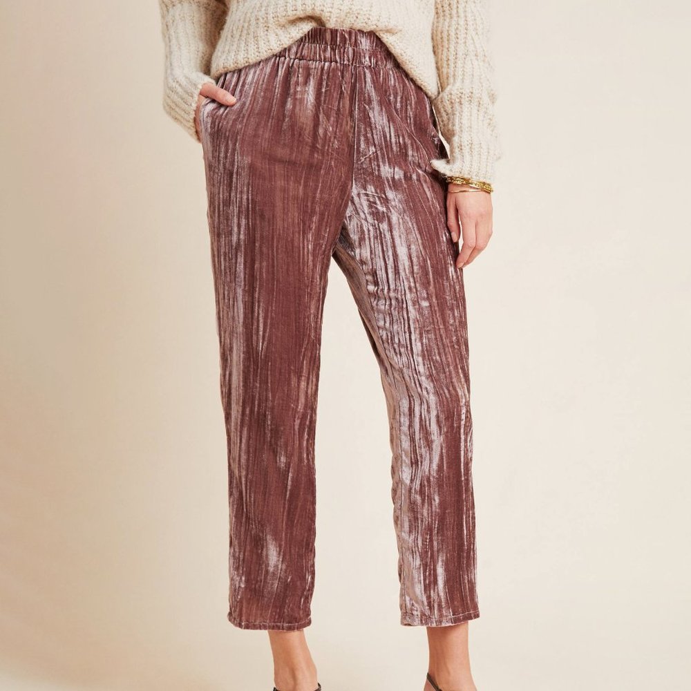 Anthropologie Josephine Velvet Tapered Trousers - Picture 3 of 5
